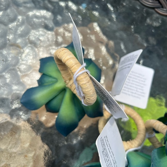 Williams Sonoma Green Faux Floral Succulent Accents NWT Green SET (4) - Picture 7 of 9